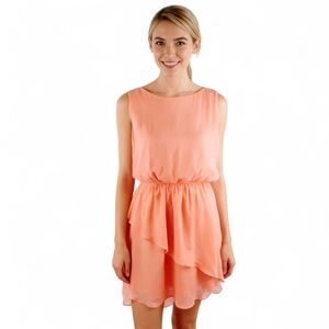 FOREVER 21 Women's Sleeveless Mini Dress Medium Polyester Peach Lightweight